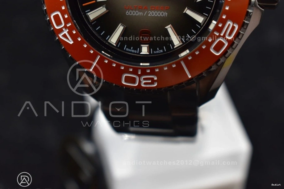 Gray 1:1 SS Seamaster SS A2824 Deep Bracelet Ultra Dial 6000M Edition on Orange Bezel Ceramic TF Best 1111